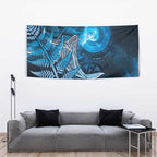 New Zealand Matariki Tapestry Maori Koru With Humpback Whale Blue