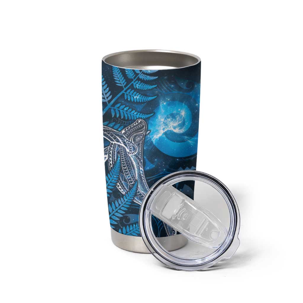 New Zealand Matariki Tumbler Cup Maori Koru With Humpback Whale Blue