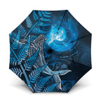 New Zealand Matariki Umbrella Maori Koru With Humpback Whale Blue