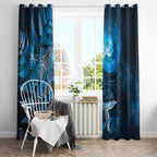 New Zealand Matariki Window Curtain Maori Koru With Humpback Whale Blue