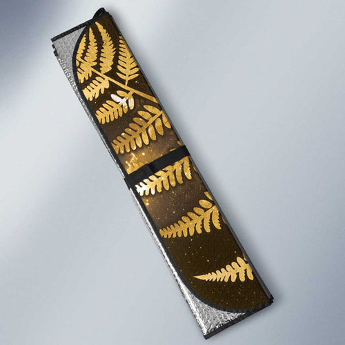 New Zealand Matariki Auto Sun Shade Maori Koru With Humpback Whale Gold