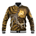 New Zealand Matariki Baseball Jacket Maori Koru With Humpback Whale Gold