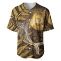 New Zealand Matariki Baseball Jersey Maori Koru With Humpback Whale Gold