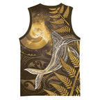 New Zealand Matariki Basketball Jersey Maori Koru With Humpback Whale Gold