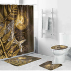 New Zealand Matariki Bathroom Set Maori Koru With Humpback Whale Gold