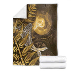 New Zealand Matariki Blanket Maori Koru With Humpback Whale Gold