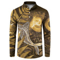 New Zealand Matariki Button Sweatshirt Maori Koru With Humpback Whale Gold