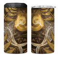 New Zealand Matariki 4 in 1 Can Cooler Tumbler Maori Koru With Humpback Whale Gold