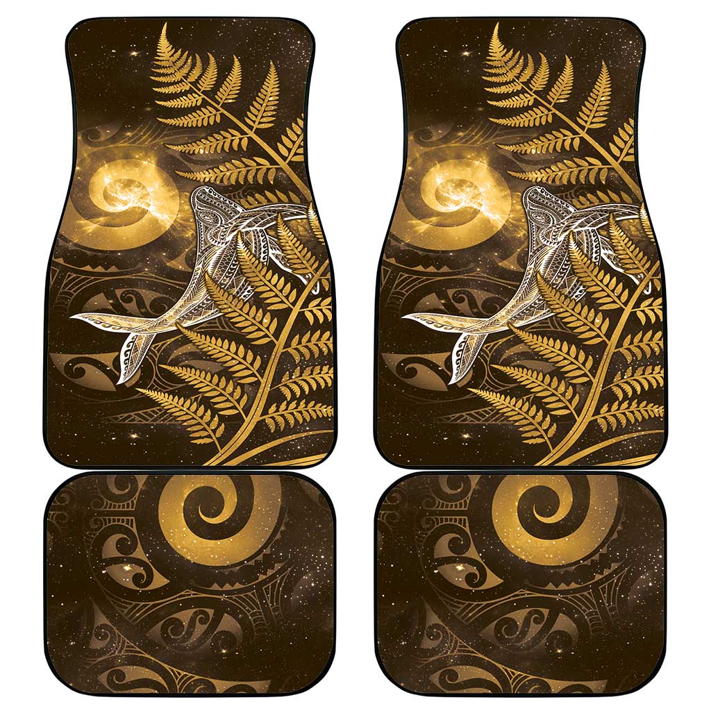 New Zealand Matariki Car Mats Maori Koru With Humpback Whale Gold