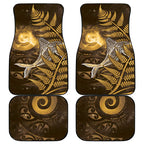 New Zealand Matariki Car Mats Maori Koru With Humpback Whale Gold