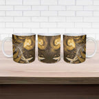 New Zealand Matariki Ceramic Mug Maori Koru With Humpback Whale Gold
