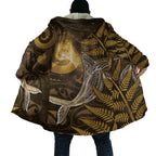 New Zealand Matariki Cloak Maori Koru With Humpback Whale Gold