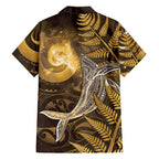 New Zealand Matariki Family Matching Off Shoulder Maxi Dress and Hawaiian Shirt Maori Koru With Humpback Whale Gold