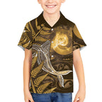 New Zealand Matariki Hawaiian Shirt Maori Koru With Humpback Whale Gold