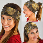 New Zealand Matariki Neck Gaiter Maori Koru With Humpback Whale Gold