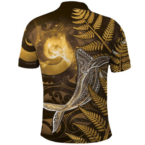New Zealand Matariki Polo Shirt Maori Koru With Humpback Whale Gold