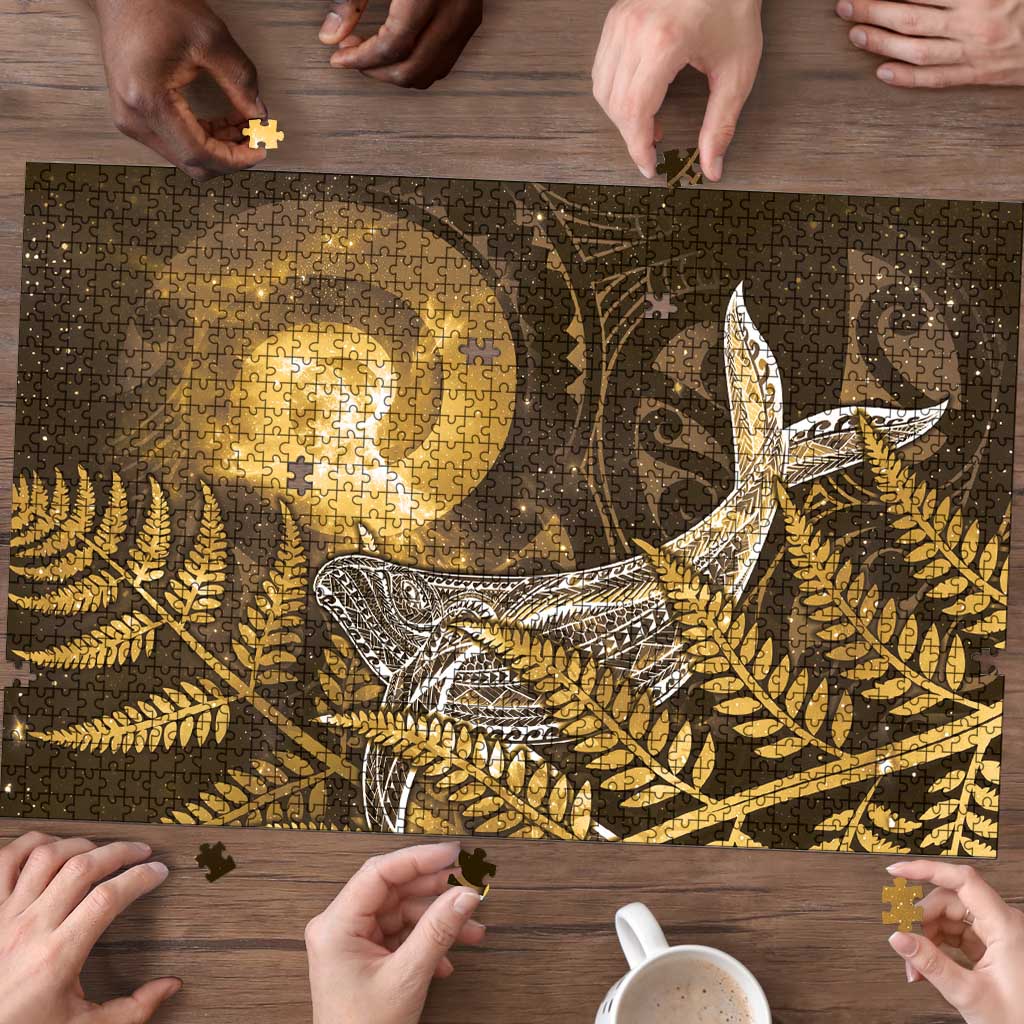New Zealand Matariki Puzzle Maori Koru With Humpback Whale Gold