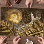 New Zealand Matariki Puzzle Maori Koru With Humpback Whale Gold