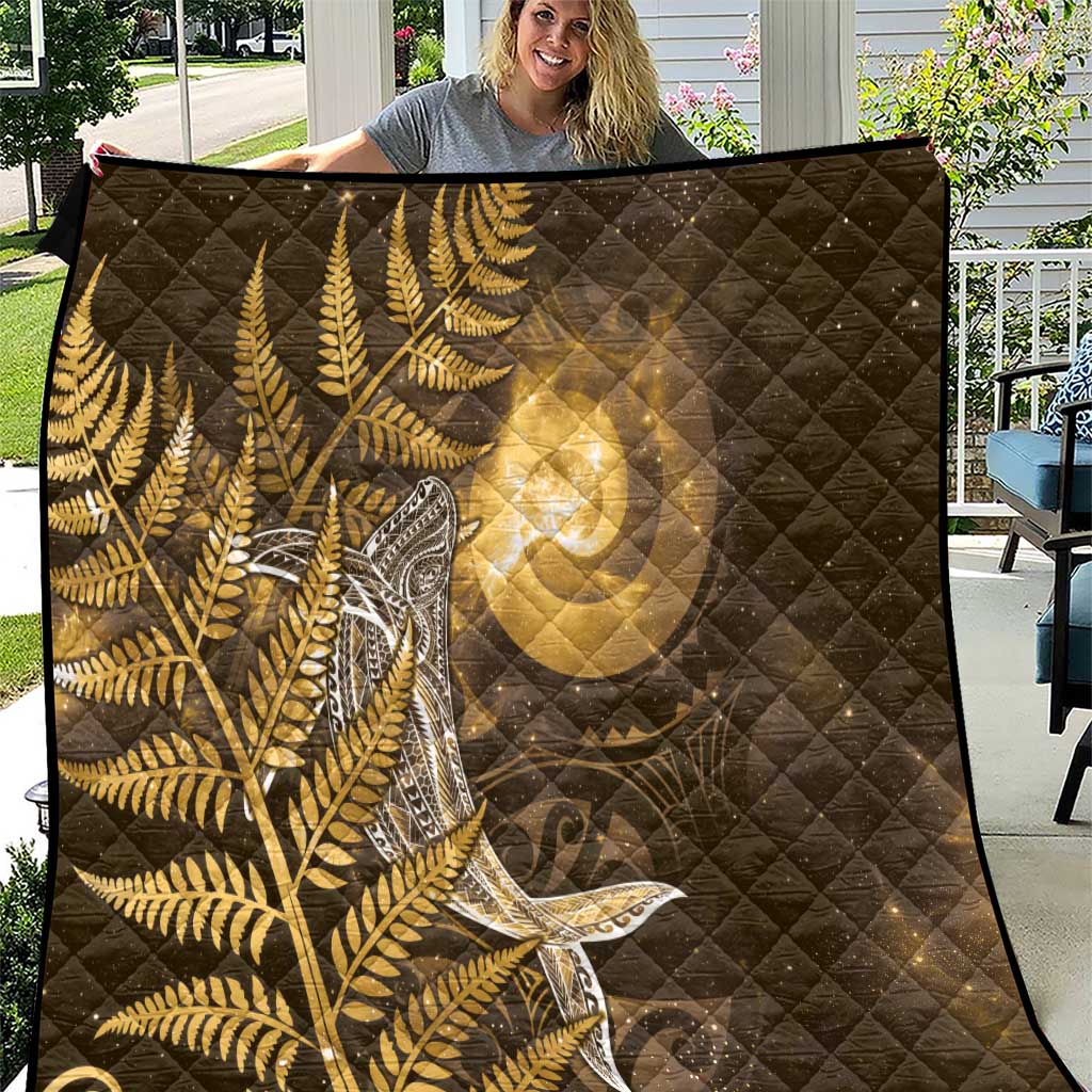 New Zealand Matariki Quilt Maori Koru With Humpback Whale Gold