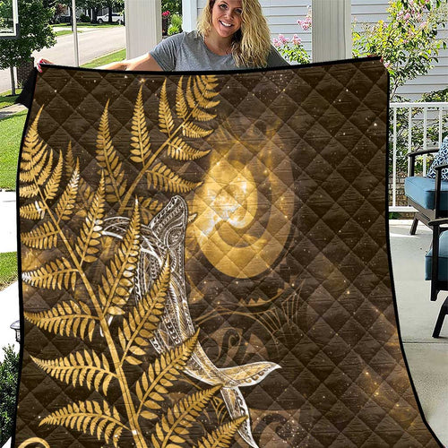 New Zealand Matariki Quilt Maori Koru With Humpback Whale Gold