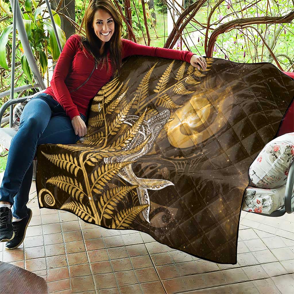 New Zealand Matariki Quilt Maori Koru With Humpback Whale Gold