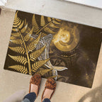 New Zealand Matariki Rubber Doormat Maori Koru With Humpback Whale Gold