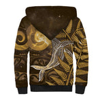 New Zealand Matariki Sherpa Hoodie Maori Koru With Humpback Whale Gold