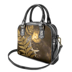 New Zealand Matariki Shoulder Handbag Maori Koru With Humpback Whale Gold