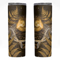 New Zealand Matariki Skinny Tumbler Maori Koru With Humpback Whale Gold