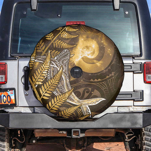 New Zealand Matariki Spare Tire Cover Maori Koru With Humpback Whale Gold