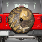 New Zealand Matariki Spare Tire Cover Maori Koru With Humpback Whale Gold