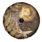 New Zealand Matariki Spare Tire Cover Maori Koru With Humpback Whale Gold