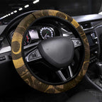 New Zealand Matariki Steering Wheel Cover Maori Koru With Humpback Whale Gold