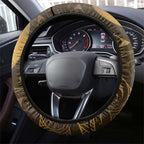 New Zealand Matariki Steering Wheel Cover Maori Koru With Humpback Whale Gold