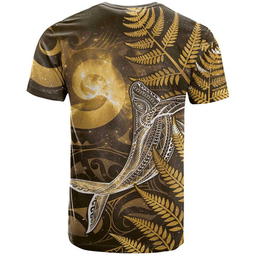 New Zealand Matariki T Shirt Maori Koru With Humpback Whale Gold