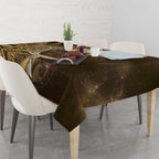 New Zealand Matariki Tablecloth Maori Koru With Humpback Whale Gold