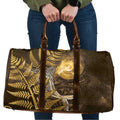 New Zealand Matariki Travel Bag Maori Koru With Humpback Whale Gold