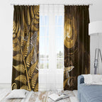 New Zealand Matariki Window Curtain Maori Koru With Humpback Whale Gold