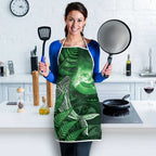 New Zealand Matariki Apron Maori Koru With Humpback Whale Green