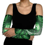 New Zealand Matariki Arm Sleeves Maori Koru With Humpback Whale Green