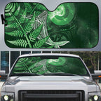 New Zealand Matariki Auto Sun Shade Maori Koru With Humpback Whale Green