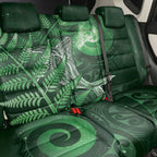 New Zealand Matariki Back Car Seat Cover Maori Koru With Humpback Whale Green