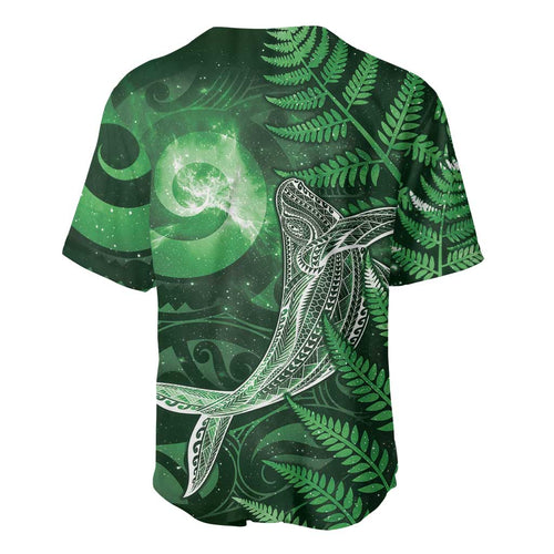 New Zealand Matariki Baseball Jersey Maori Koru With Humpback Whale Green