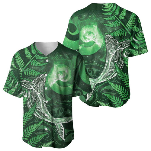 New Zealand Matariki Baseball Jersey Maori Koru With Humpback Whale Green