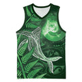 New Zealand Matariki Basketball Jersey Maori Koru With Humpback Whale Green
