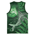 New Zealand Matariki Basketball Jersey Maori Koru With Humpback Whale Green