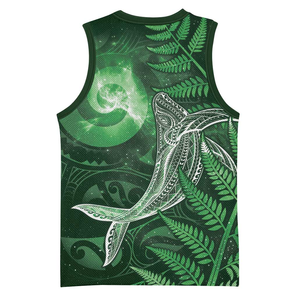 New Zealand Matariki Basketball Jersey Maori Koru With Humpback Whale Green