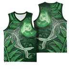 New Zealand Matariki Basketball Jersey Maori Koru With Humpback Whale Green