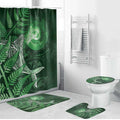 New Zealand Matariki Bathroom Set Maori Koru With Humpback Whale Green