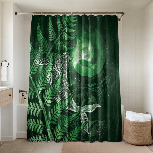 New Zealand Matariki Bathroom Set Maori Koru With Humpback Whale Green